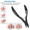 Picture of FERYES Cuticle Cutters 1/2 Jaw - Professional Stainless Steel Cuticle Clippers Nail Cuticle Remover Tool, Nail Dead Skin Clipper - BLACK