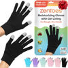 Picture of ZenToes Moisturizing Gloves for Dry Hands and Eczema, Gel Infused with Jojoba Seed Oil, Olive Oil and Vitamin E, Overnight Hand Moisturizer (Large, Cotton Black)