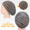 Picture of 4 Pieces Mesh Crochet Hair Net Rayon Knit Snood Hat Thick Short Women Hairnet Snoods Cover Ornament for Sleeping (Gray)