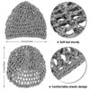 Picture of 4 Pieces Mesh Crochet Hair Net Rayon Knit Snood Hat Thick Short Women Hairnet Snoods Cover Ornament for Sleeping (Gray)