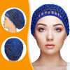Picture of Geyoga 4 Pieces Mesh Crochet Hair Net Rayon Knit Snood Hat Thick Short Women Hairnet Snoods Cover Ornament for Sleeping (Blue)