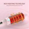 Picture of K&K 1 1/2 Inch Ceramic Tourmaline Ionic Heated Round Brush Curling Brush Creates Blowout Look -Creates Root Volume & Loose Curls Volume Curls Dual Voltage Hair Styling Tool (Pale Pink, 1.5 Inch)