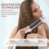 Picture of K&K 1 1/2 Inch Ceramic Tourmaline Ionic Heated Round Brush Curling Brush Creates Blowout Look -Creates Root Volume & Loose Curls Volume Curls Dual Voltage Hair Styling Tool (Pale Pink, 1.5 Inch)