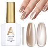 Picture of AILLSA Cat Eye Gel Nail Polish Champagne Gold Crystal Gel Polish with Magnet, Jelly Glitter Glass Gel Nail Polish Reflective Sparkle Translucent Shimmer Color U V Gel Salon DIY at Home 0.5 OZ GF29