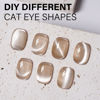 Picture of AILLSA Cat Eye Gel Nail Polish Champagne Gold Crystal Gel Polish with Magnet, Jelly Glitter Glass Gel Nail Polish Reflective Sparkle Translucent Shimmer Color U V Gel Salon DIY at Home 0.5 OZ GF29
