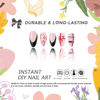 Picture of Christmas Press on Nails Short Almond MABKJLF Green French Tip Fake Nails Winter False Nails with Designs Cane Candy Bow Full Cover Glossy Glue on Nails Xmas Acrylic Nails for Women Girls 24 Pcs
