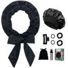 Picture of Gwabee No Heat Hair Curlers Overnight Curls Headband - 70" Soft Ribbon Curl Wrap for Long Hair, 9 PCS Curling Rod Set with Bonnet - Black