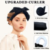 Picture of Gwabee No Heat Hair Curlers Overnight Curls Headband - 70" Soft Ribbon Curl Wrap for Long Hair, 9 PCS Curling Rod Set with Bonnet - Black