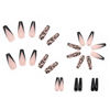 Picture of DANMANR Long Press on Nails Square French Fake Nails Full Cover Nude Acrylic False Nails for Women and Girls 24PCS (Black Coffin French)