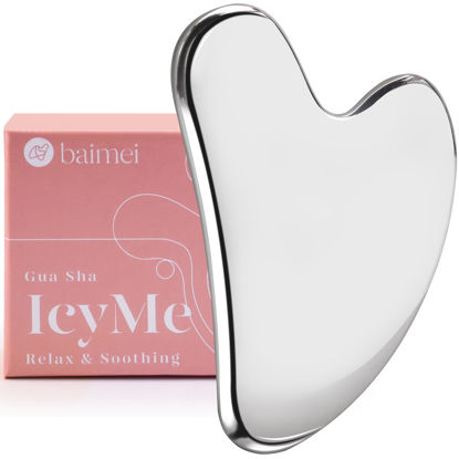 Picture of BAIMEI Stainless Steel Gua Sha for Self Care, Metal Gua Sha Facial Tool, Guasha Tool for Face and Body Treatment, Back Muscles Pain Relief, Gift for Men Women