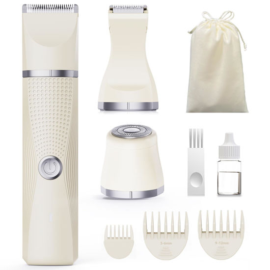 Picture of unibono 3-in-1 Electric Razor for Women - Waterproof Women Bikini Trimmer,Rechargeable Electric Shaver for Women,Pubic Hair Trimmer Women,Personal Trimmer Groomer for Body Hair (Cream, LY)