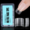 Picture of TOMICCA Short Square Nail Tips, 240Pcs Acrylic Half Cover Nail Tips, 10 Sizes No C Curve Full Matte Soft Gel Nail Tips, Nail Extension Tips for Beginner and Professional