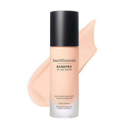 Picture of bareminerals Barepro 24HR Wear Matte Liquid Foundation Mineral SPF 20, Full Coverage Foundation Makeup for Mature Skin, Oil-Free, Vegan