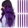 Picture of RINBOOOL Purple Hair Extensions Clip in, 22 Inch 10 Pieces Long Straight Colored, for Kids Girls Women Highlight Party, Synthetic
