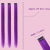 Picture of RINBOOOL Purple Hair Extensions Clip in, 22 Inch 10 Pieces Long Straight Colored, for Kids Girls Women Highlight Party, Synthetic