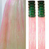 Picture of Hair Tinsel Pack of 12 Pcs Clip in Hair Tinsel 20 Inch Colorful Glitter Tinsel Hair Extensions Tinsel Fairy Hair Party Dazzle Hair Accessories Strands Kit for Women Girls Kids(12Pcs,Light Pink#)