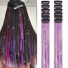 Picture of Hair Tinsel Pack of 12 Pcs Clip in Hair Tinsel 20 Inch Glitter Purple Tinsel Hair Extensions, Festival Tinsel Fairy Hair Extension Party Dazzle Hair Accessories Strands Kit (12Pcs,Purple#)