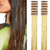 Picture of Hair Tinsel Pack of 12 Pcs Clip in Hair Tinsel 20 Inch Golden Glitter Tinsel Hair Extensions, Festival Tinsel Fairy Hair Extension Party Dazzle Hair Accessories Strands Kit (12Pcs,Golden#)