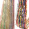 Picture of Clip in Hair Tinsel, Pack of 12 Pcs 20 Inch, Glitter Tinsel Hair Extensions, Festival Tinsel Fairy Hair Extension Party Dazzle Hair Accessories Strands Kit for Women Girls Kids(12Pcs,Six-Color#)