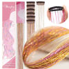 Picture of Hair Tinsel Pack of 12Pcs, Clip in Hair Tinsel Kit 20 Inch Glitter Tinsel Hair Extensions, Festival Tinsel Fairy Hair Extension Party Dazzle Hair Accessories Strands Kit (12Pcs,Gold Pink#)