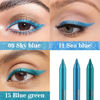 Picture of evpct 3Pcs Sky Blue & Sea Blue & Blue-green Gel Glitter Eyeliner Pencils Set for Women, Waterproof Smudge Proof lapiz de ojos delineador de ojos contra el agua Eye Liner Makeup 09 11 15