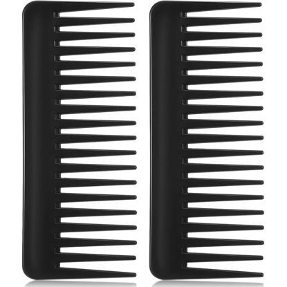 Picture of Patelai Large Hair Detangling Comb, Wide Tooth for Curly, Wet Dry Hair, No Handle Detangler Styling Shampoo Comb(Black)