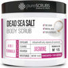 Picture of pureSCRUBS Premium Jasmine Body Scrub Set - Large 16oz Dead Sea Salt Body Scrub With Infused Essential Oils & Nutrients Includes Wooden Spoon, Loofah & Oatmeal Exfoliating Bar Soap