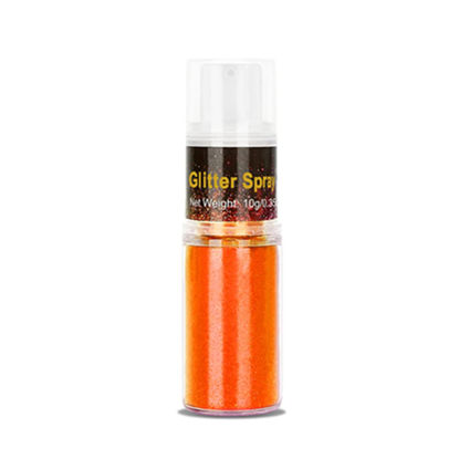 Picture of Go Ho UV Orange Hair and Body Glitter Spray, Festival UV Glitter Effect Glitter Powder Makeup for Hair/Body/Clothes,Glitter Dry Powder Spray Loose Sparkle Powder Makeup,10g