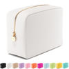 Picture of Embla Makeup Bag Travel Cosmetic Bag, Toiletry Bag, Cute Makeup Organizer, Nylon Zipper Pouch Purse Storage Bag Cosmetics Organizer, Cute Womens Make Up Bag Tote, Large Makeup Bags, White Large