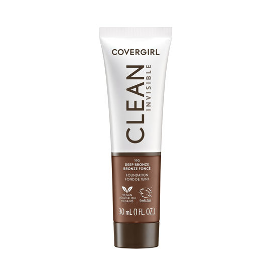 Picture of CoverGirl Clean Invisible, Deep Bronze, Foundation, Blendable Formula, Buildable Coverage, Lightweight, Natural Finish, Non-Comedogenic, 1oz