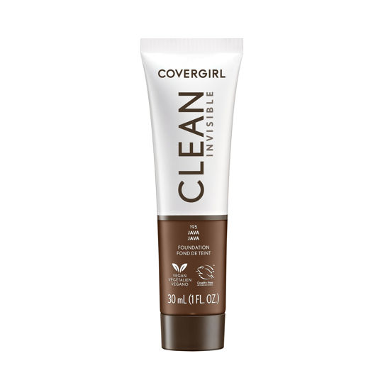 Picture of CoverGirl Clean Invisible, Java, Foundation, Blendable Formula, Buildable Coverage, Lightweight, Natural Finish, Non-Comedogenic, 1oz
