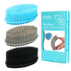 Picture of Silicone Body Scrubber Loofah - Set of 3 Soft Exfoliating Body Bath Shower Scrubber Loofah Brush for Sensitive Kids Women Men All Kinds of Skin(Black/Gray/Blue)
