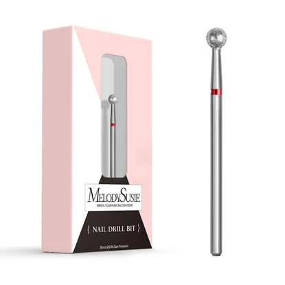 Picture of MelodySusie Ball Shape Cuticle Clean Nail Drill Bit 3/32'', Professional Safety Carbide Diamond Nail Bit Nail Cleaner for Cuticle Dead Skin Nail Prepare, Two Way Rotate, Manicure Nail Salon Supplies