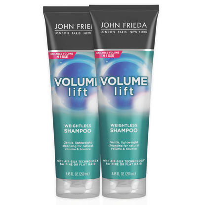 Picture of John Frieda Volume Lift Weightless Shampoo, Volumizing Shampoo with Air-Silk Technology for Fine or Flat Hair, Adds Natural Fullness, Safe for Color-Treated Hair, 8.45 Oz, Pack of 2