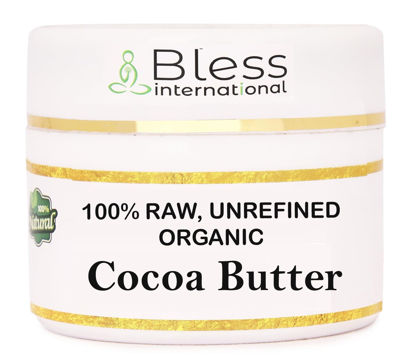 Picture of Organic Raw Cocoa Butter 100% Pure,Natural & Unrefined| Skin Moisturizer For Face, Body & Hair| 4 OZ/115 GM Ivory/White Grade A | DIY Creams, Balms, Lotions, Soaps| Softens Dry & Tough Skin