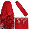 Picture of WindTouch Clip in Hair Extensions 115g Long Hair Extensions Bright Red Extensions Clip in 7pcs Red Extensions 22 inch Hair Extensions red Clip in Hair Extensions