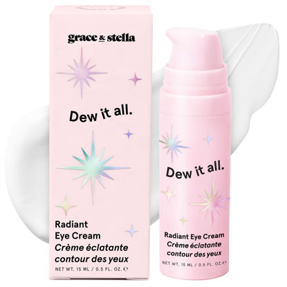 Picture of grace & stella Under Eye Cream Anti Aging - Retinol & Caffeine Eye Cream for Dark Circles, Wrinkles, Puffiness and Bags Under Eyes - with Niacinamide, Peptides - Vegan Cruelty- Free (0.5 fl.oz /15ml)