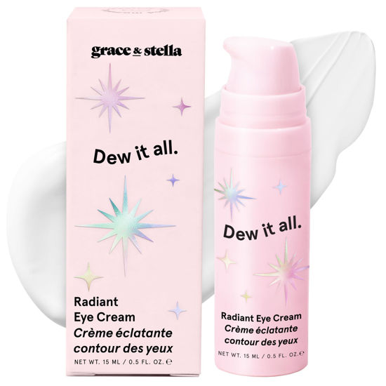 Picture of grace & stella Under Eye Cream Anti Aging - Retinol & Caffeine Eye Cream for Dark Circles, Wrinkles, Puffiness and Bags Under Eyes - with Niacinamide, Peptides - Vegan Cruelty- Free (0.5 fl.oz /15ml)