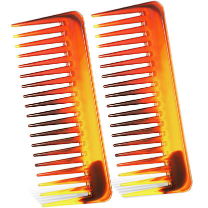 Picture of Large Detangling Comb for Curly, Wet or Dry Hair - Wide Tooth Styling and Shampoo Comb, No Handle (Dark Brown)