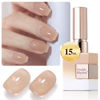Picture of Double Rhythm Translucent Gel Polish Sheer Neutral Natural Light Milky Same Color Same Bottle 15ML Jelly UV Nail Polish Nail Art DIY at Home (Light Cinnamon-A1483)