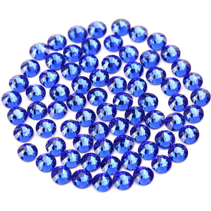 Picture of Novani Royal Blue Rhinestones, Flatback Loose Gemstones 1440pcs Glass Crystal Bulk for Clothes Shoes Crafts Makeup Nail Art and DIY Decorations(SS8, Sapphire)