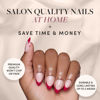 Picture of Glamnetic Press On Nails - Rose Garden | Semi-Transparent Red French Tip Short Almond False Nails, Reusable Stick On Fake Nails with Glue | Salon Quality | 15 Sizes - 30 Nail Kit