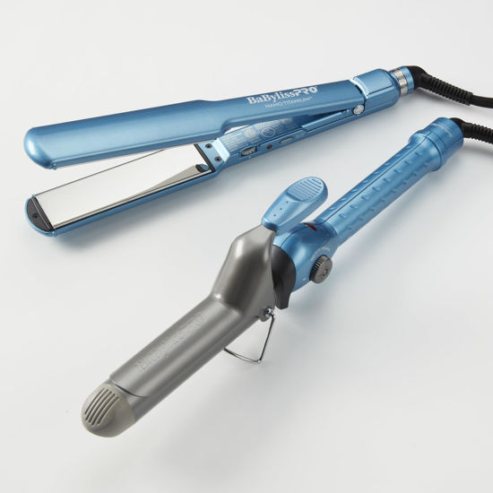 Picture of BaBylissPRO Nano Titanium Limited Edition 1 1/2" Ultra Thin Flat Iron and 1 1/4" Spring Curling Iron Prepack