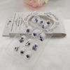 Picture of Square Press on Nails Extra Short Cute False Nails with Blue Sfumato Ink Flowers Designs White Full Cover Faux Nails Press ons for Women Fake Nails 24 Pcs