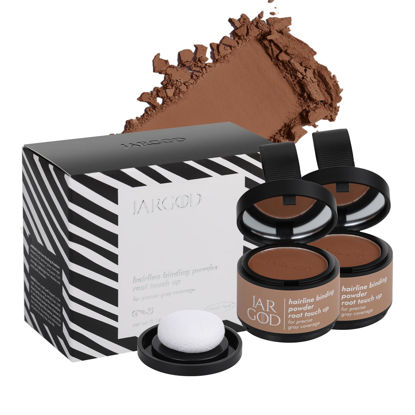 Picture of JARGOD Root touch up powder Hairline Powder for root cover up temporary root concealing powder for Women & Men, for instant gray hair cover up (Auburn, 0.14 Ounce (Pack of 2))