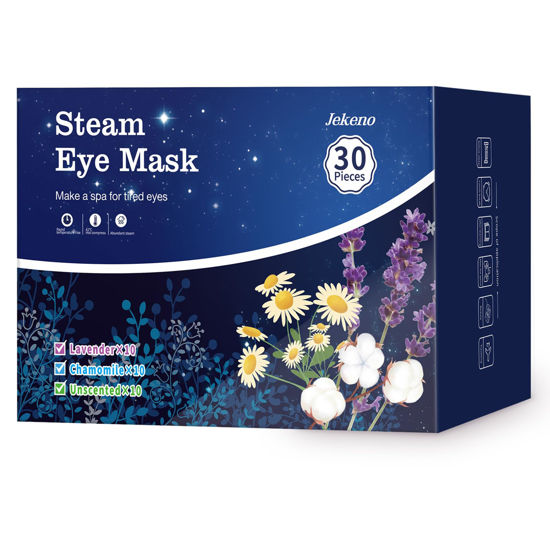 Picture of Jekeno Steam Eye Mask, 30 Packs Eye Masks for Dry Eyes, 40-60 Minutes Self Moist Warm Compress Heated Disposable Mask for Sleep, Spa Relaxing Trip Gifts, Travel Essentials for Women Men