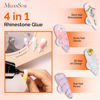 Picture of MelodySusie 4 in 1 Rhinestone Glue for Nails, 30g Super Strong Gel Nail Glue for Nail Charms Nail Gems, 3D Nail Gel UV Nail Glue for Nail Art Design Nail Chrome Powder Decals Decor, Need UV/LED Cured