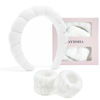 Picture of Ayesha White Spa Headband and Wristband Set for Skincare Makeup Headband Wrist Cuffs for Washing Face Bubble Skincare Hairband for Women Girls (White set)