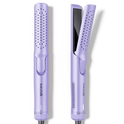 Picture of Wavytalk Airflow Styler Curling Iron with 360° Cooling Air, Hair Straightener and Curler 2 in 1, Adjustable Temp. for All Hair Types, Lock in Curls Quicker, Dual Voltage, Purple