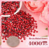 Picture of 4000PCS 4mm Resin Rhinestones in Bulk (Red), Bedazzling Flatback Crystals for Crafts DIY Nail Decoration, Gems Charms for Tumbler Shoes Clothing Fabric with Pickup Pen and Tweezers